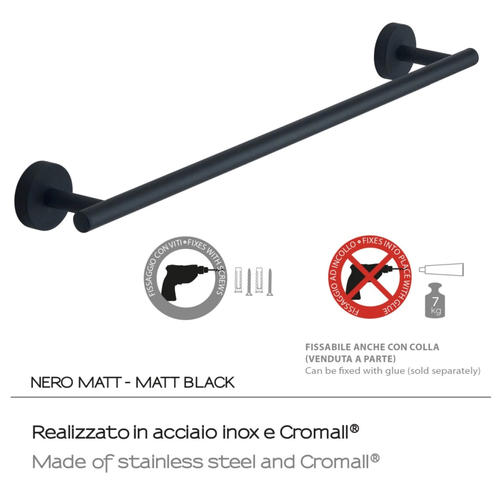 Portasalviette 45 cm rose nero matt | stile moderno e resistente