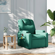Poltrona Massaggiante Reclinabile Verde Scuro in Tessuto 372383