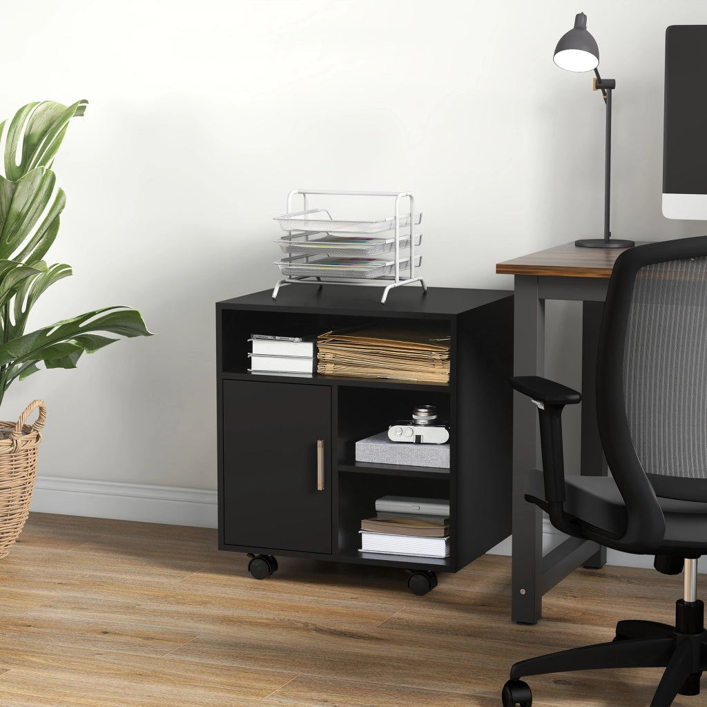 Armadio con Ruote ¨C Minimal ¨C Nero 60x50x65,5 cm