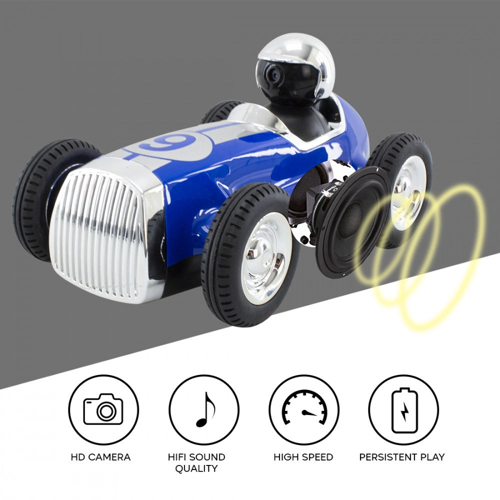 Trade Shop - Macchina Auto Retrò Radiocomandata F9 Cam Wifi Speaker Bluetooth App Smartphone -