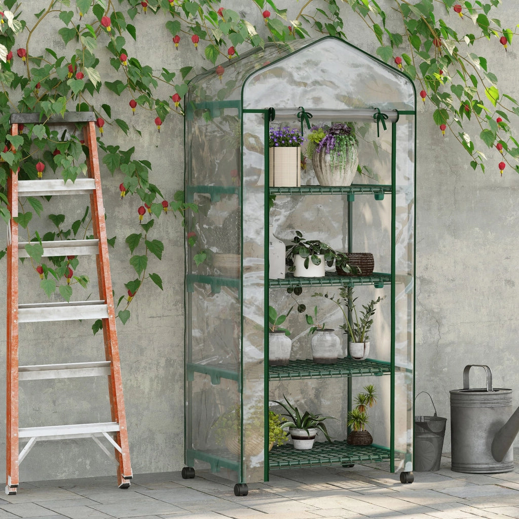 Serra da Giardino con Telo Trasparente ¨C Xylo ¨C 4 Ripiani 69x50x165cm