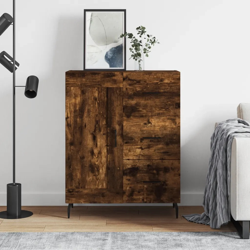 Credenza | Madia | Buffet da pranzo | Armadio da pranzo Rovere Fumo 69,5x34x90 cm in Legno Multistrato