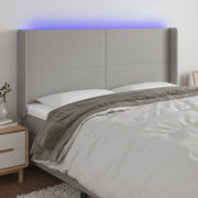 Testiera a LED-Testata con LED Grigio Chiaro 163x16x118/128 cm in Tessuto 314810