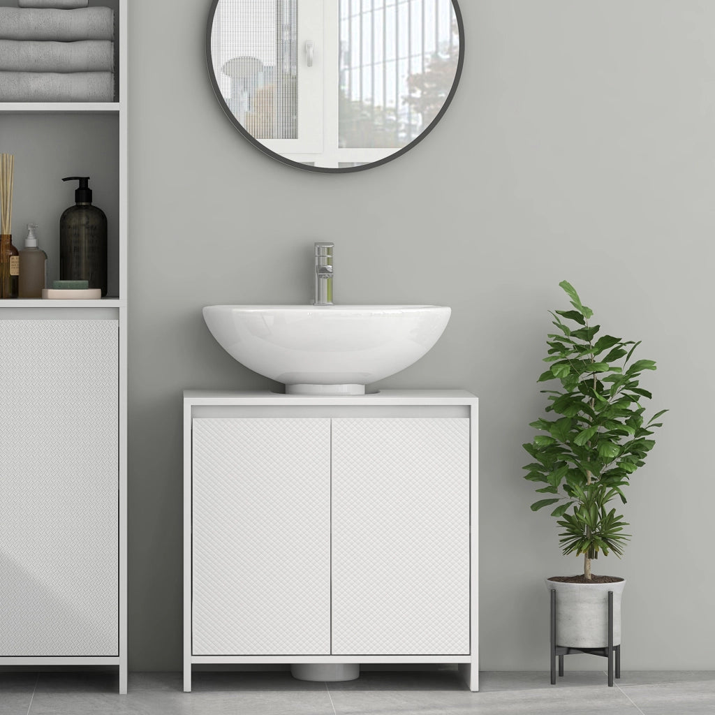 Mobiletto Sottolavabo con Ripiano ¨C Minimal ¨C Bianco 60x30x60 cm