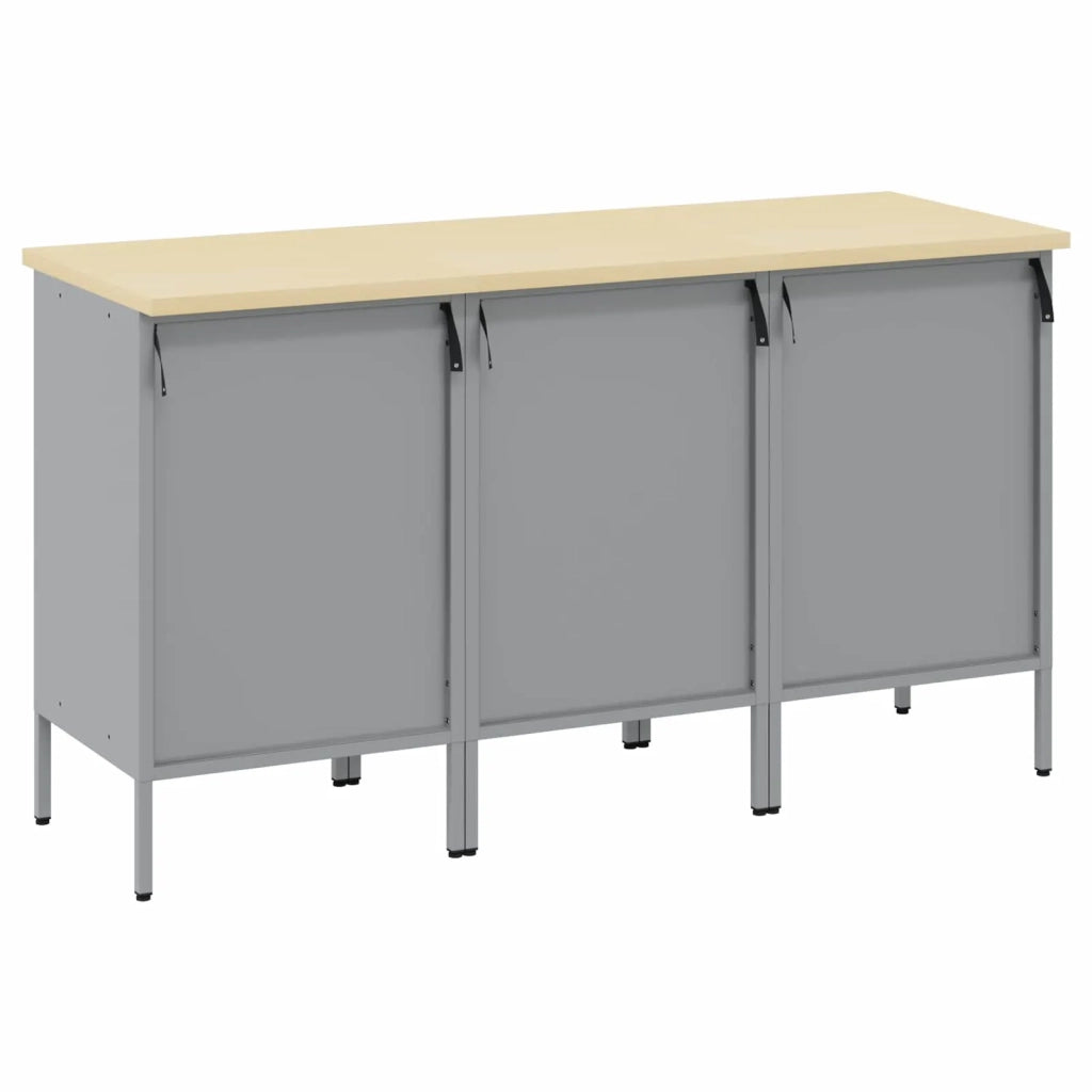 Mobile da lavoro 3 pcs Nero e Grigio 150 x 55 x 85 cm 3321366
