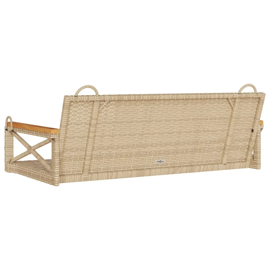 Panca da Giardino | Panchina a Dondolo Beige 109x62x40 cm in Polyrattan