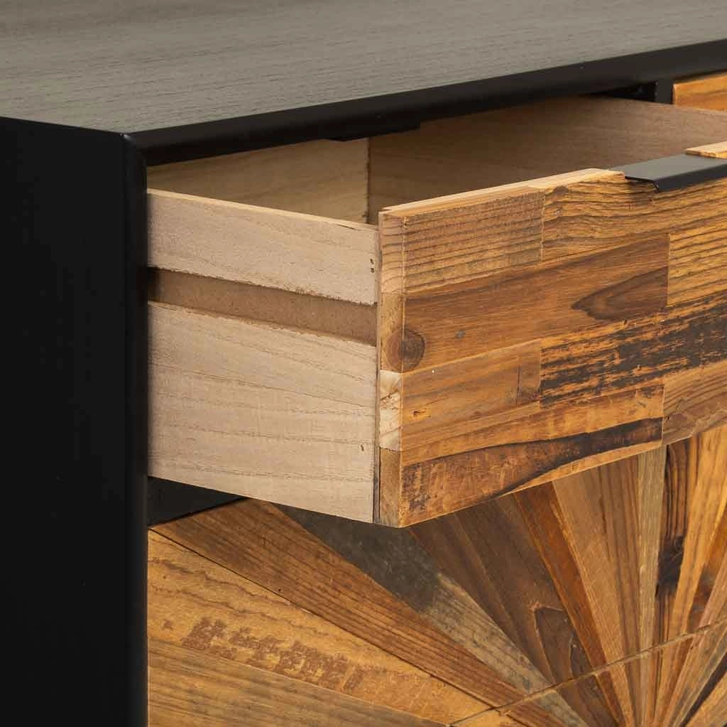 Credenza in legno di recupero marrone 80x39,5x81h cm