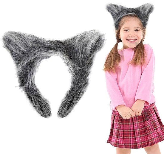 Cintura di Capo in Poliestere - Modello con Testa di Lupo Grigia - Unico Pezzo - Materiali per Costumi da Carnevale - Accessori per Feste - Comodo e Duraturo - Testa di Animale