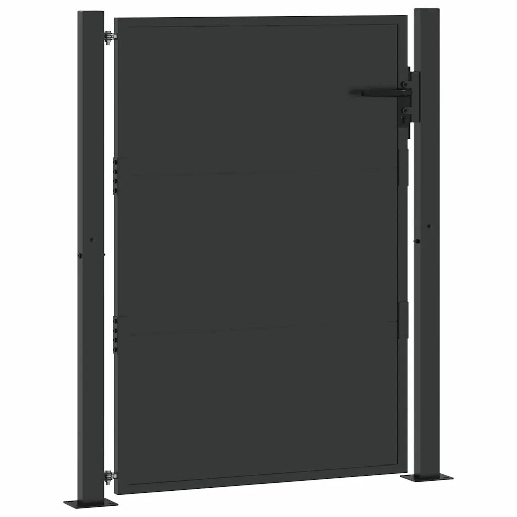 Cancello da giardino con blocco Nero 110 x 130 cm 42015910