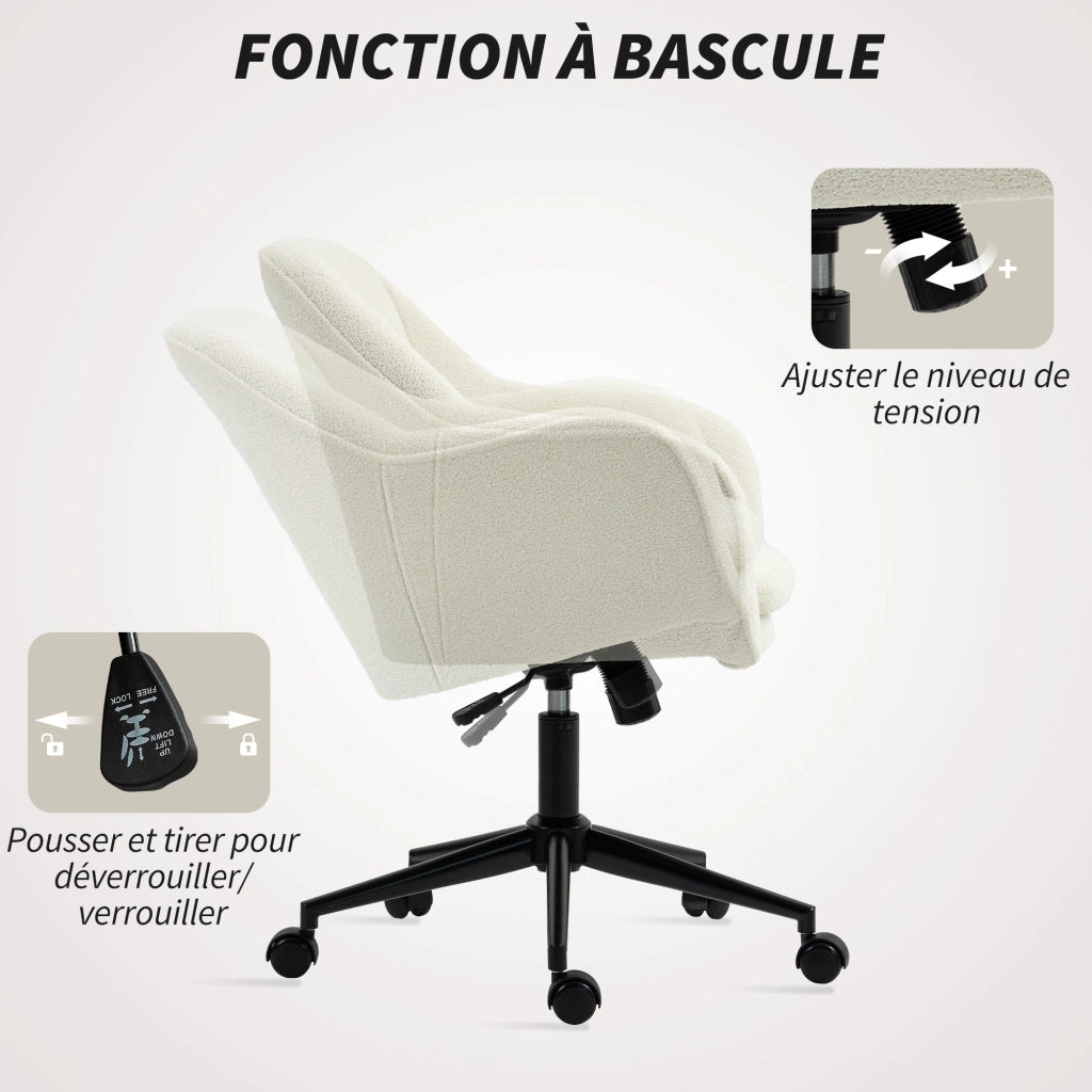 Sedia da Ufficio Ergonomica ¨C Xylo ¨C Beige Regolabile Girevole con Funzione Basculante
