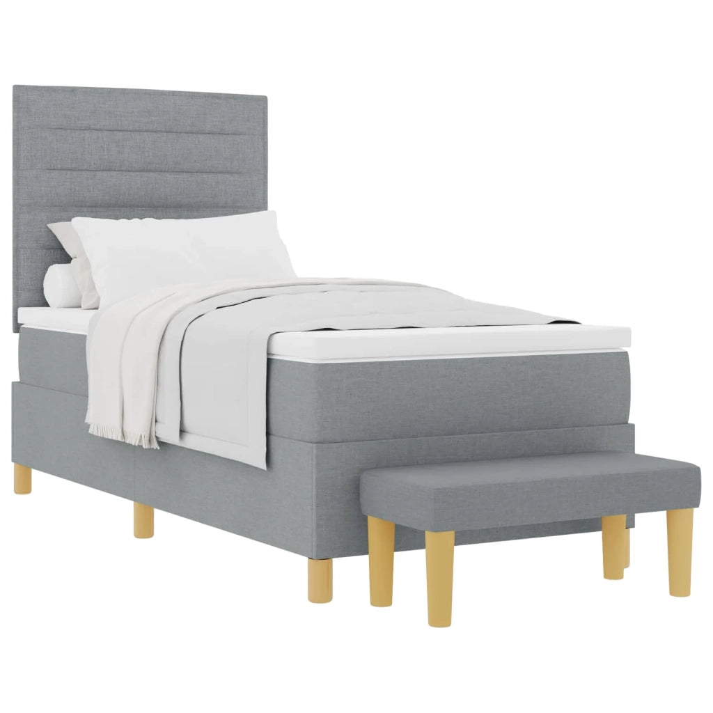Letto a molle con materasso Grigio chiaro 80 x 200 cm Tessuto
