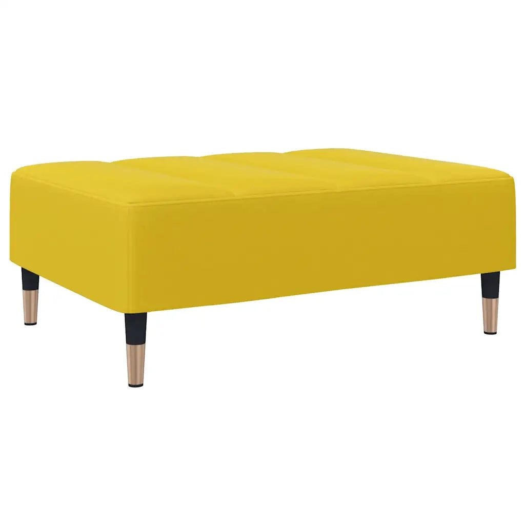 Divano Letto 2 Posti con Sgabello-Sofa Letto 2 Posti-Daybed Giallo in Velluto 499671