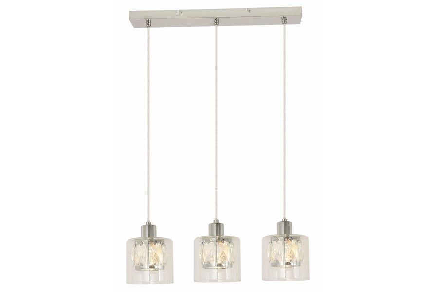Lampada a sospensione Elmo Reality cromata vetro 3xE14