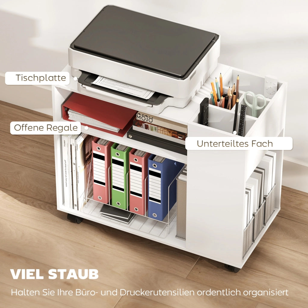 Scrivania per computer con cassetti ¨C zephmum ¨C 70x34x60 cm bianco