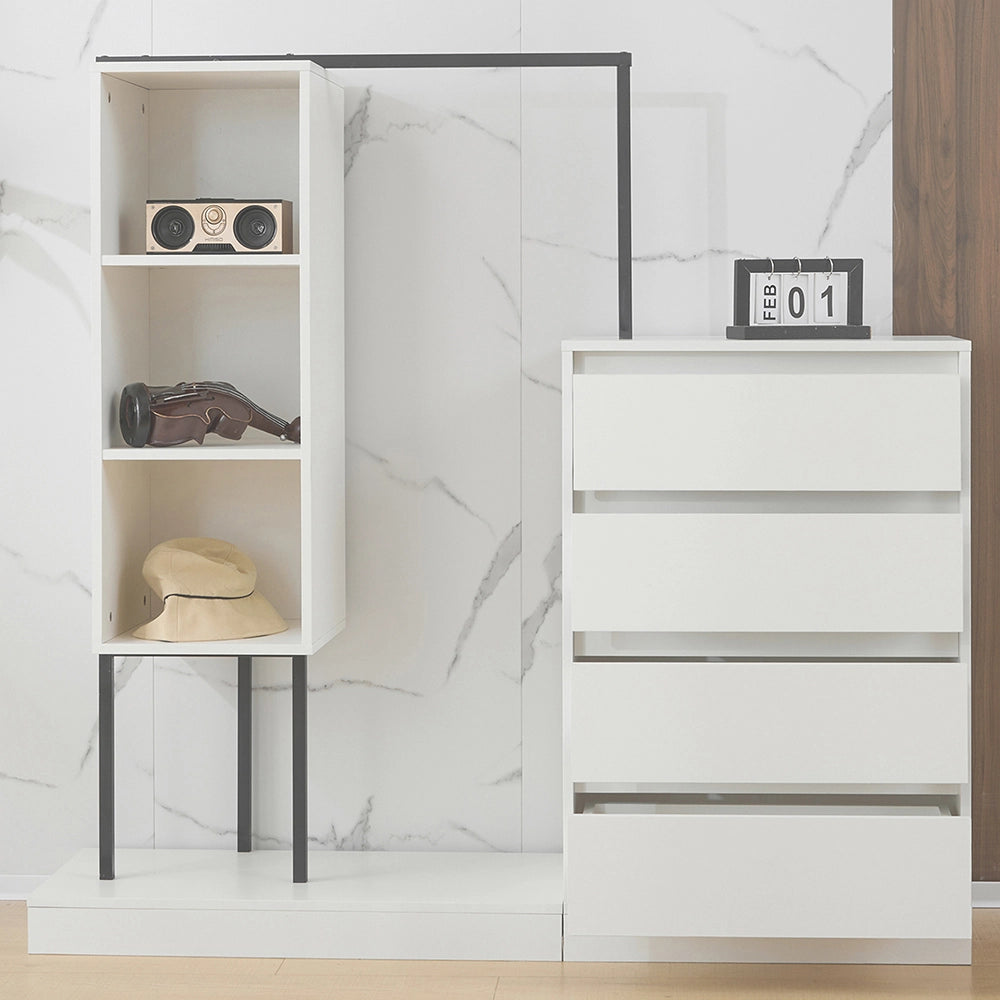 Comò - Xylo - 4 cassetti bianco 140x40x135cm