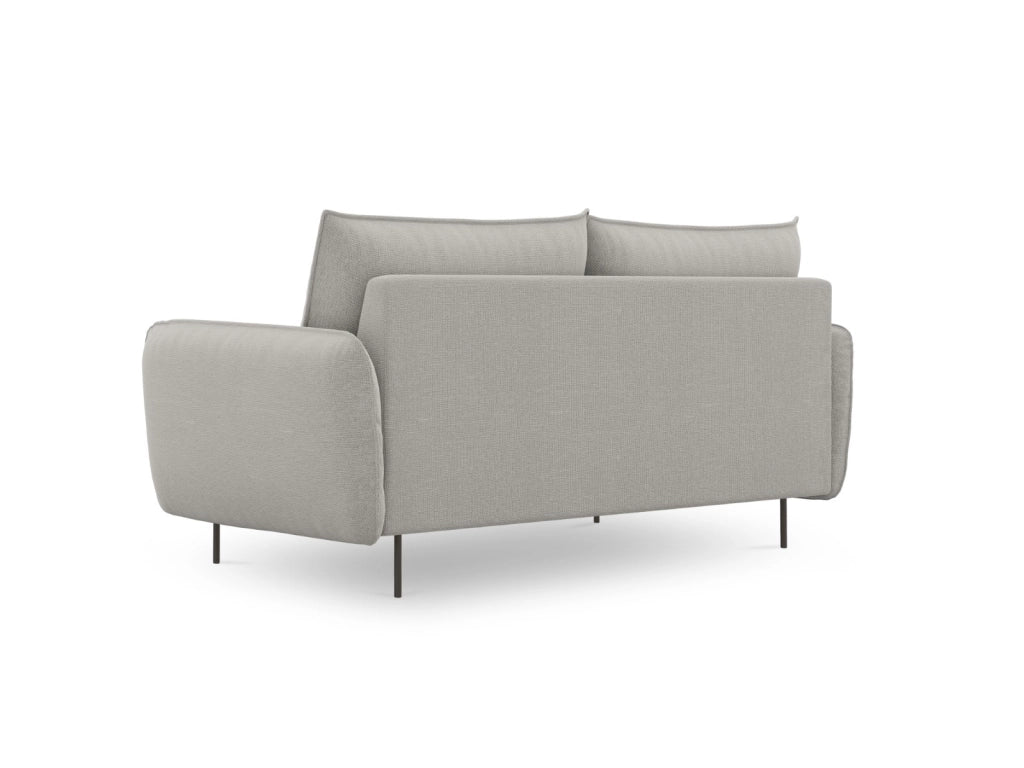 Cosmopolitan Design - Divano "Vienna" 2 posti in tessuto strutturato grigio chiaro 