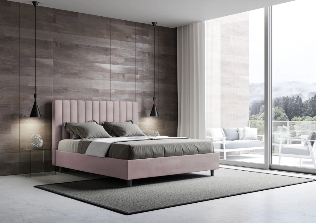 Letto Matrimoniale 160x200 cm con Rete Agueda Glicine