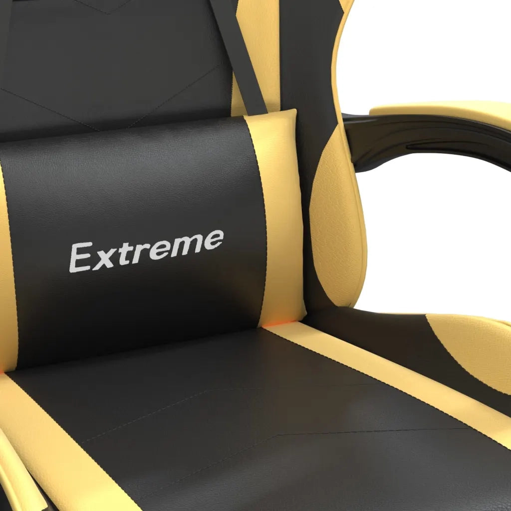 Sedia da Gaming Girevole Nera e Oro in Similpelle 349569