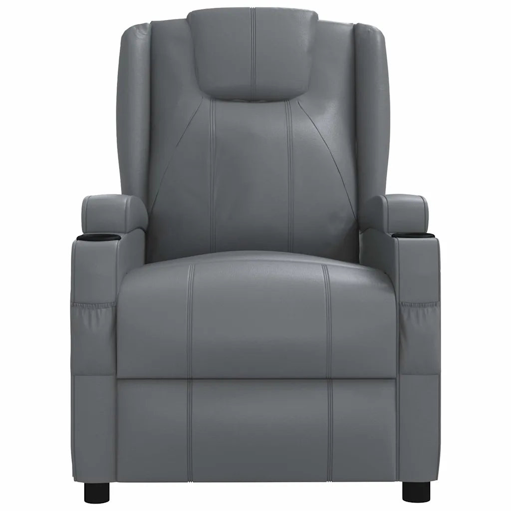 Poltrona Reclinabile Grigio in Similpelle