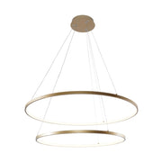 Lampada a sospensione Breno LED 60W 2 anelli oro Ø80