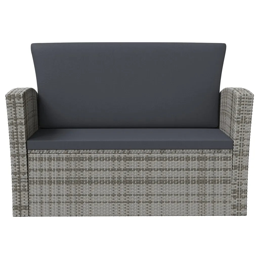 Set Divani da Giardino 8 pz con Cuscini in Polyrattan Grigio 3095945