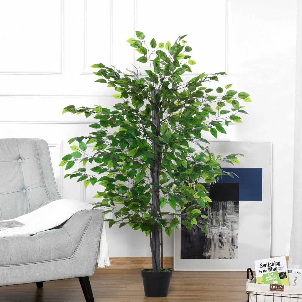 Pianta Artificiale Ficus ¨C Xylo ¨C H.145 cm con Tronco Rami Licheni Foglie Vaso Incluso