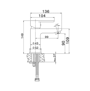 Miscelatore lavabo energysave CISAL giove Cromo