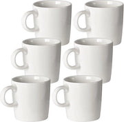 Set di 6 tazze per espresso e tè in ceramica bianca da 120 ml