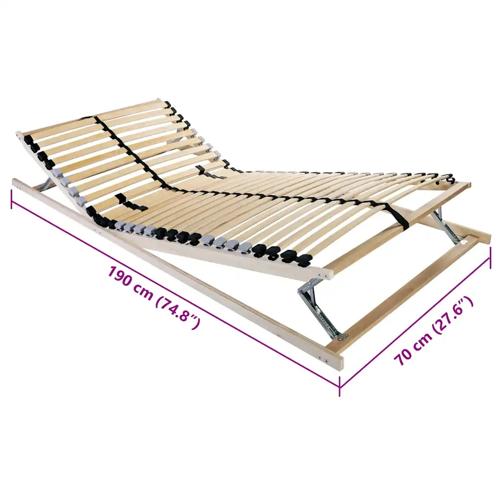 Base a doghe Marrone 70 x 190 cm Legno massello di faggio 42015244