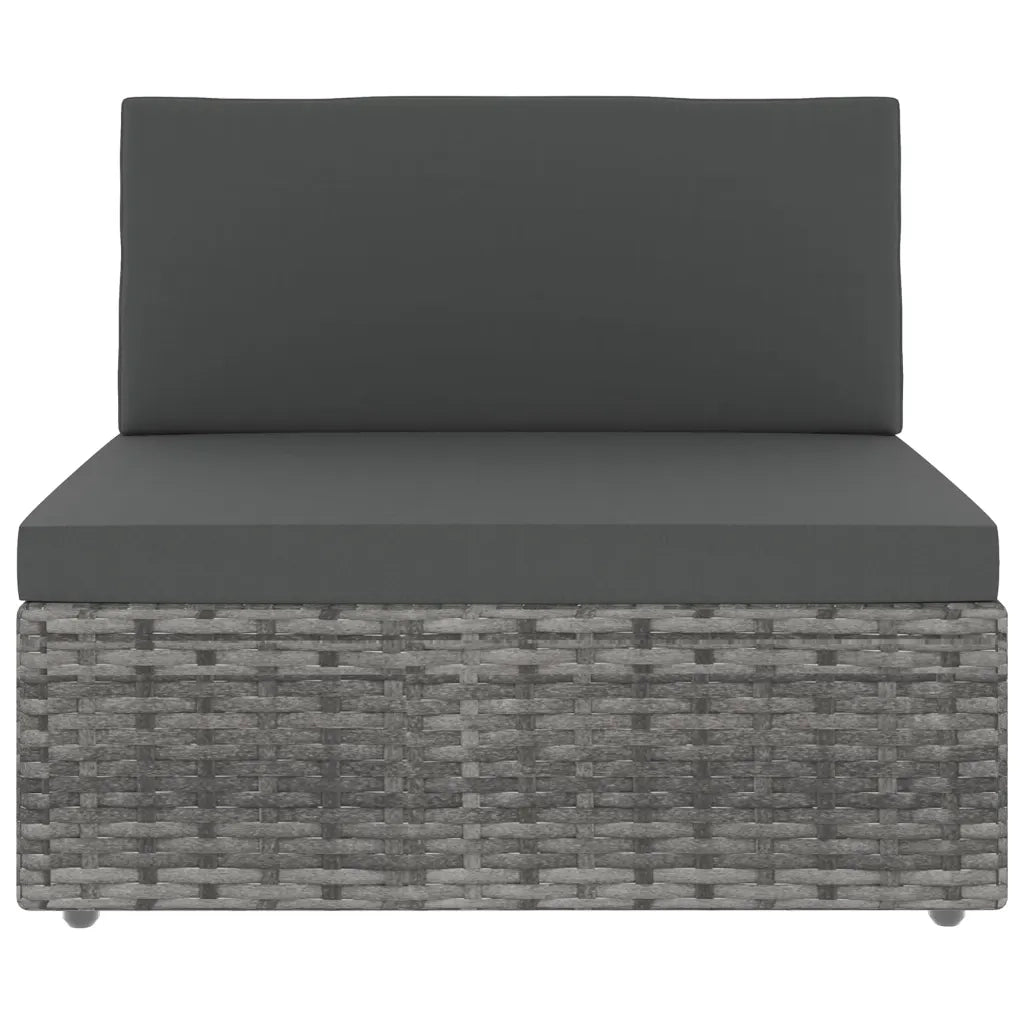 Divano Modulare a 2 Posti in Polyrattan Grigio 49524