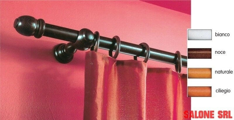 BASTONE TENDA LEGNO NOCE SCURO MM.35 LUNGHEZZA CM.210 A TIRO SENZA  SUPPORTI