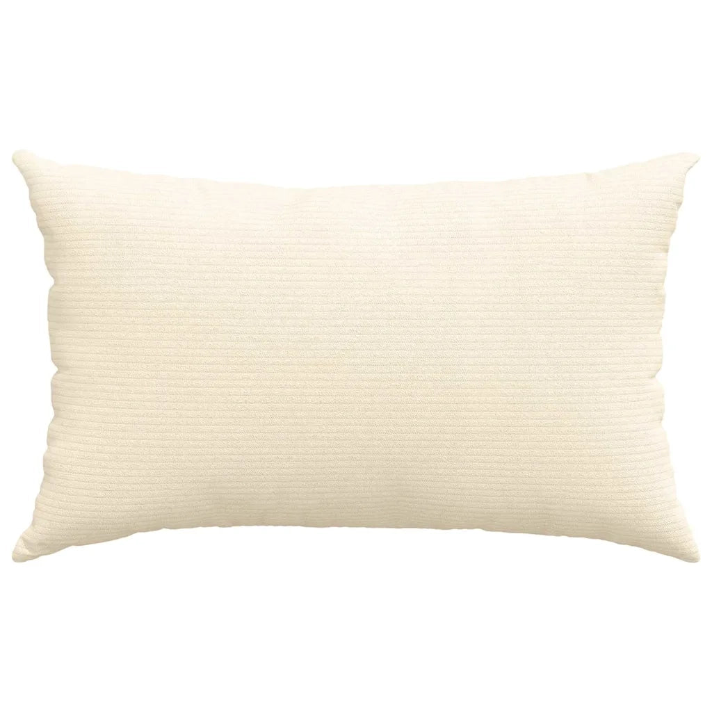Cuscini da Divano 2 pz-Set di 2 Cuscini per Sofa Crema 50 x 30 cm Tessuto in Cords 151377