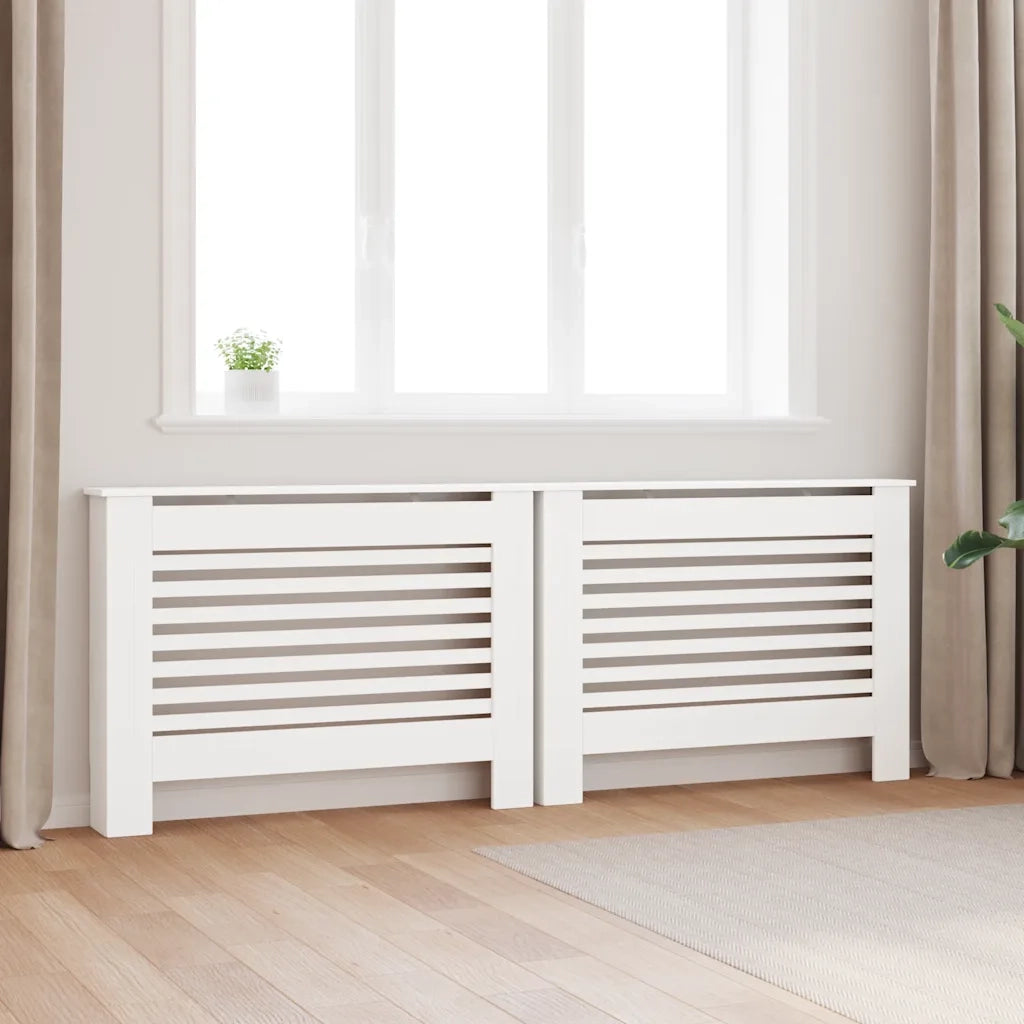Coperture per Radiatori 2 pz Bianche 112x19x81,5 cm in MDF