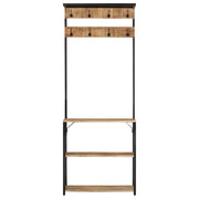 Appendiabiti con Scarpiera 68x30x182 cm Massello Mango Grezzo 372737