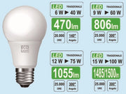 Lampadina A Goccia Led 15W=100W - E27 - 6400K - 1500 Lm Set 5 Pezzi - Bisonte