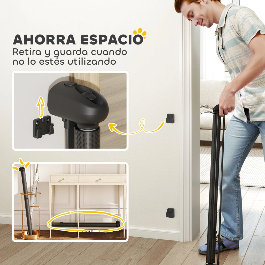 Barriera per Cani Retrattile 0-140 cm ¨C zephmum ¨C Nero
