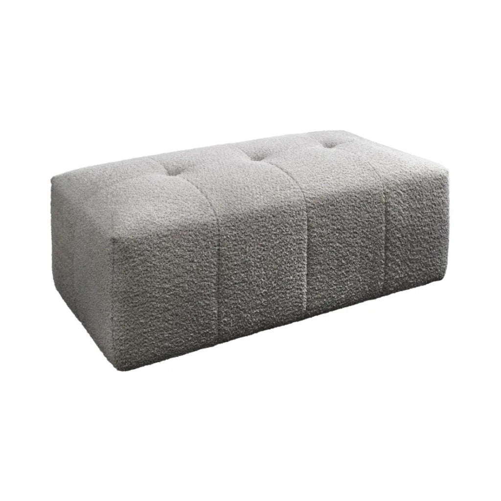 Pouf IMPERIA grigio – Pouf classico in tessuto bouclé