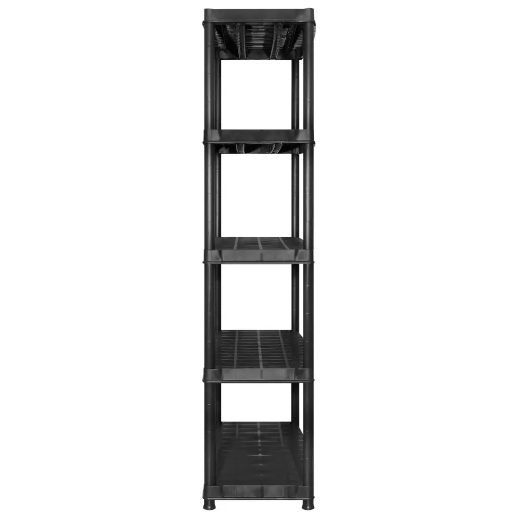 Scaffale a 5 Ripiani Nero 255x40x185 cm in Plastica 3059857