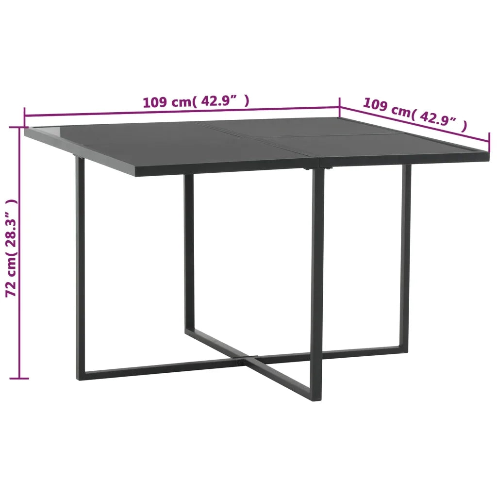 Set da Pranzo da Giardino 5 pz con Cuscini in Polyrattan Nero 44443