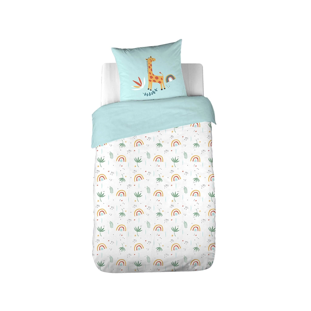 Set biancheria da letto cotone reversibile stampato savana /