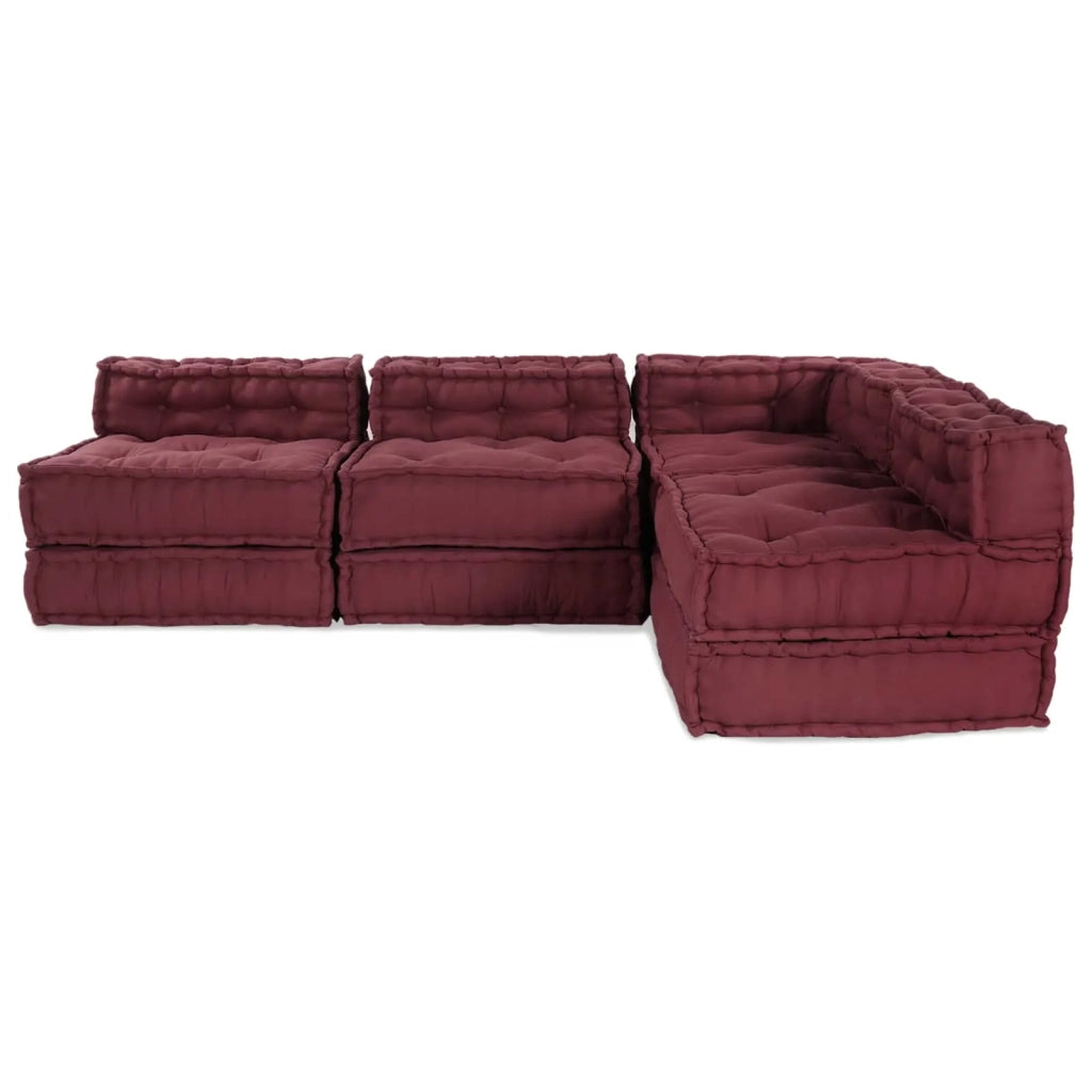 Unità di Divano Modulare 4 pcs Bordeaux Tessuto 3315073