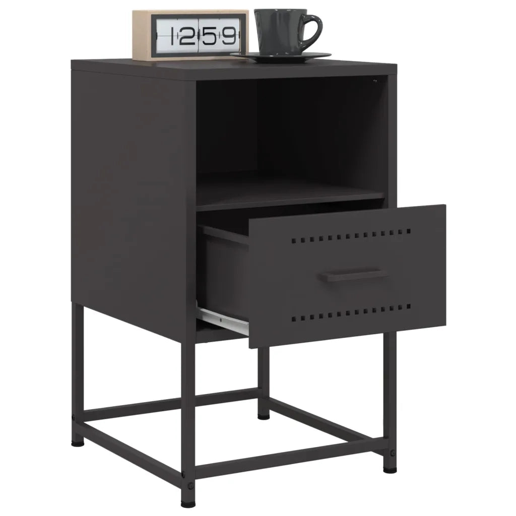 Comodini 2 pz Neri 36x39x60,5 cm in Acciaio 846555