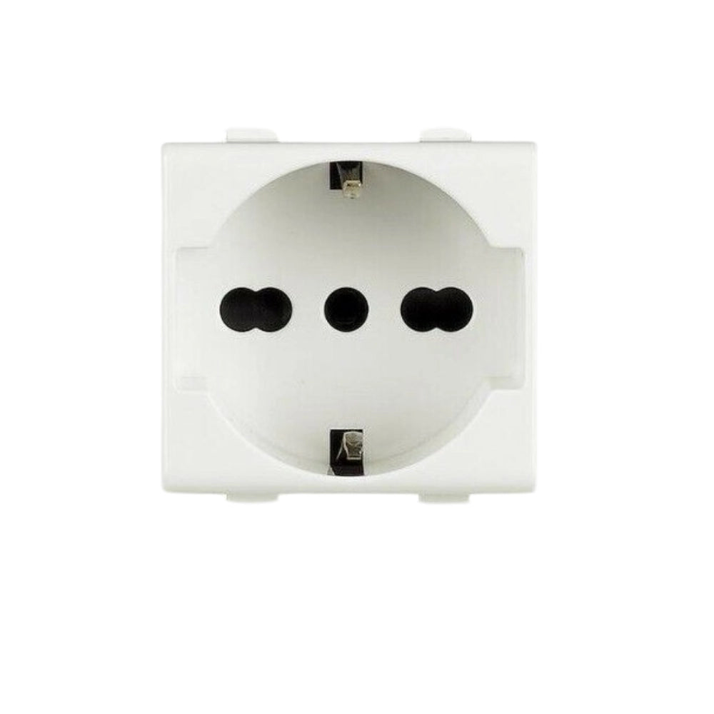 Biesse connettore bipasso schuko 2p+t 10-16a compatibile con serie bticino matix