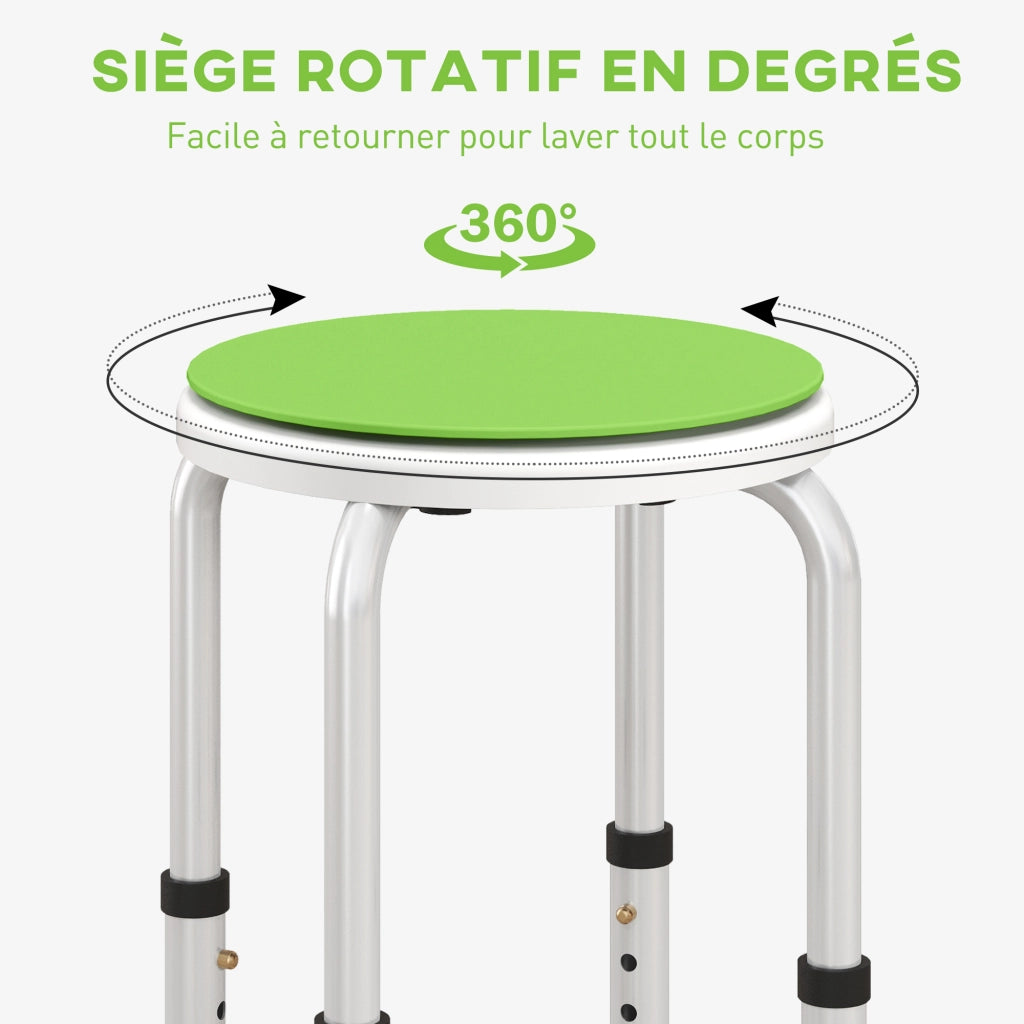 Sgabello da doccia regolabile ¨C zephmum ¨C Alluminio 360¡ã