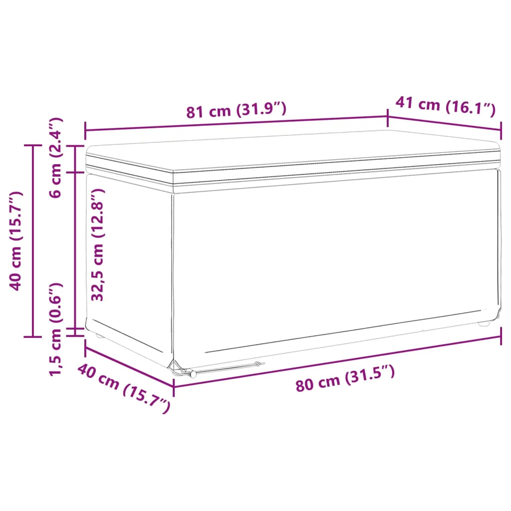 Pouf Grigio Pelle Sintetica e Legno Ingegnerizzato 876785