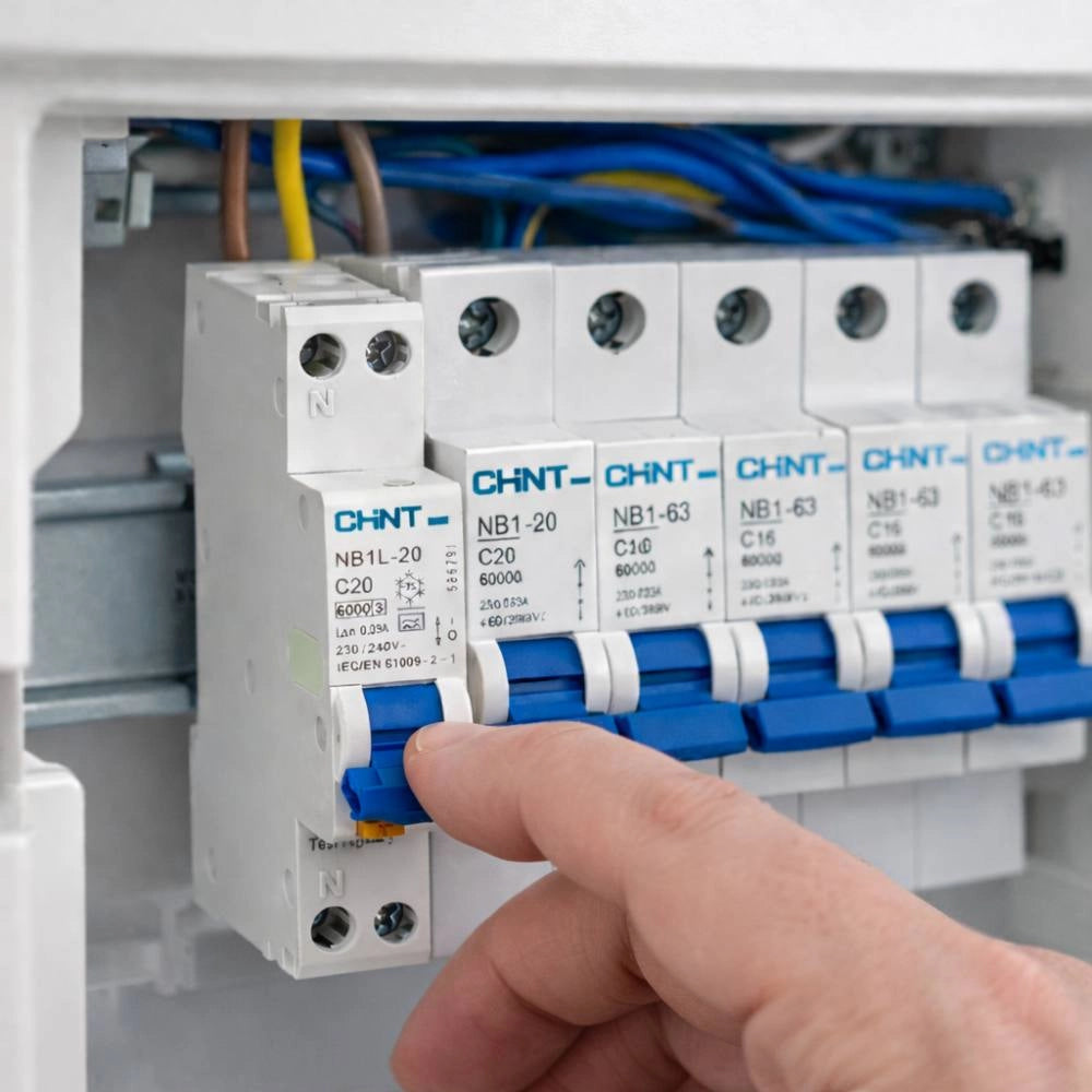Interruttore magnetotermico differenziale 1p+n 30ma tipo a 6ka chint nb1l-20 slim *** ampere 16 ampere, confezione 1