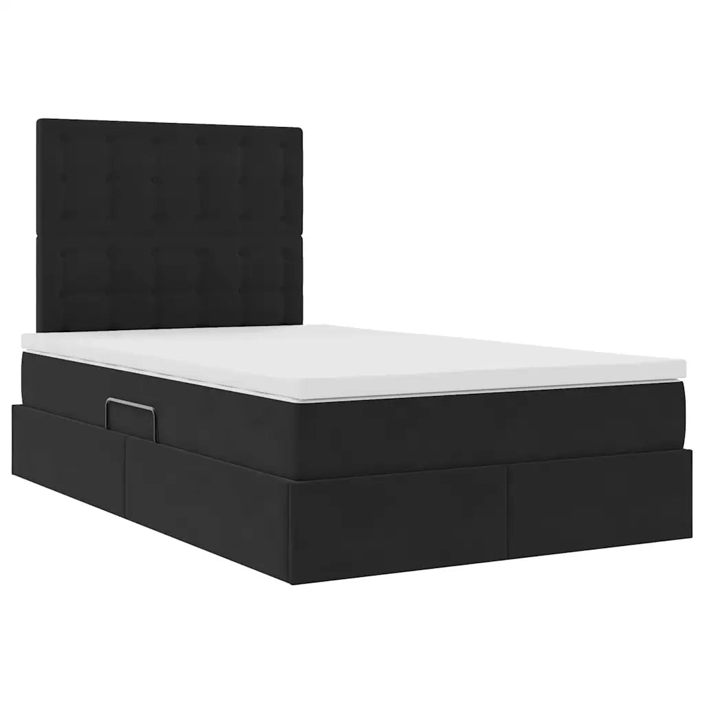 Letto con contenitore e materasso Nero 120 x 200 cm Velluto 3372143
