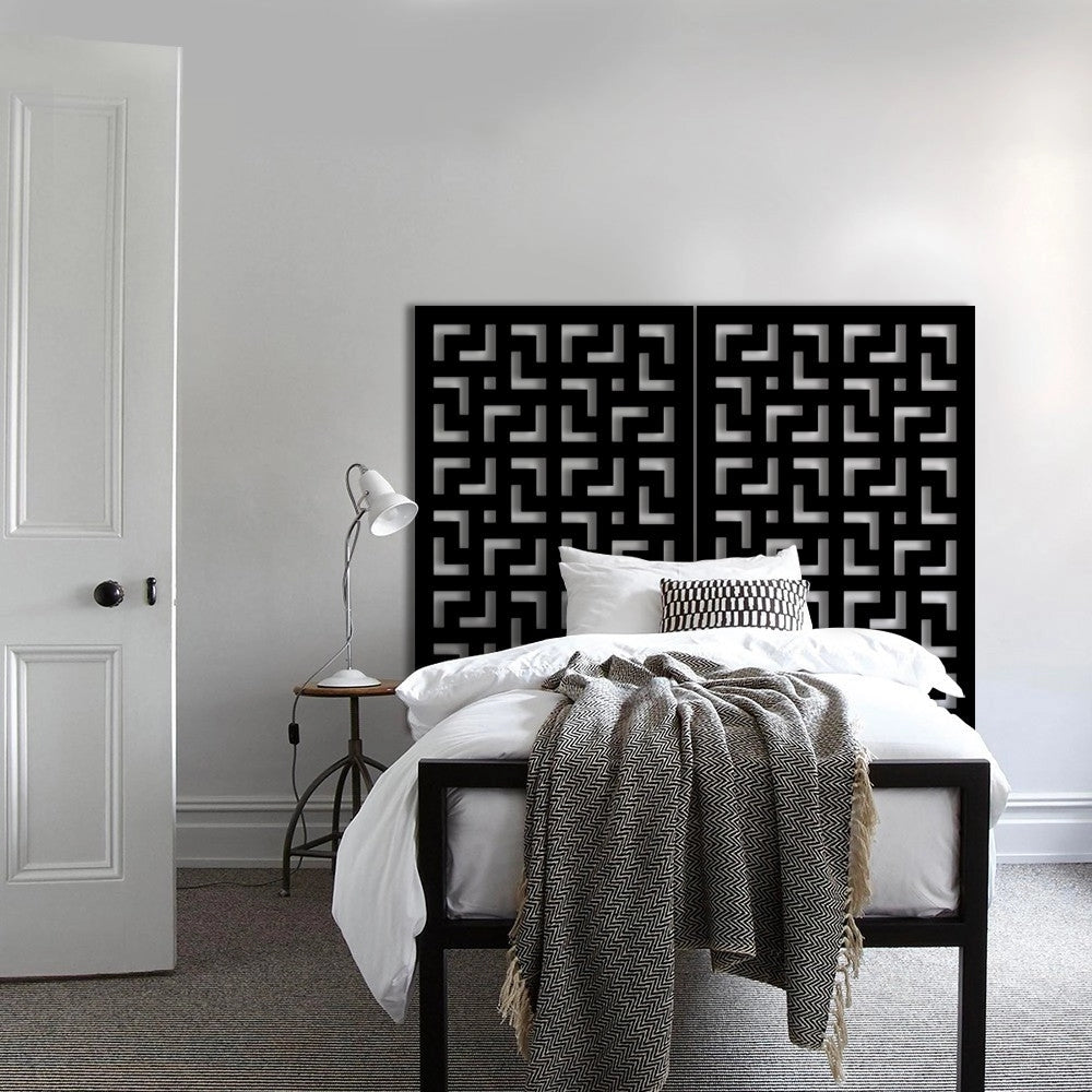 LABYRINTH - L - Pannello in PVC traforato - Parasole Misura: 73x148 cm, Colore: nero
