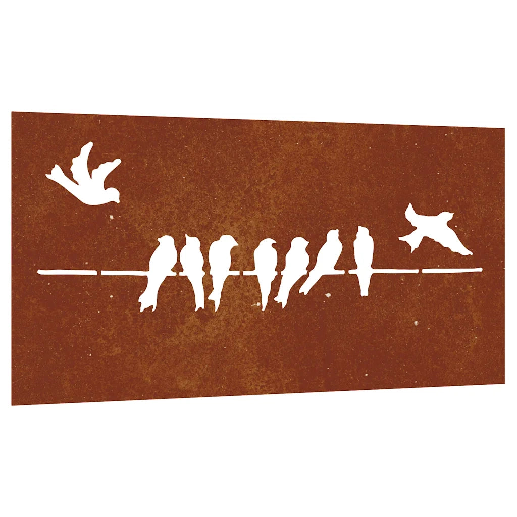 Decorazione Muro da Giardino 105x55 cm Uccello Acciaio Corten CFW9688293