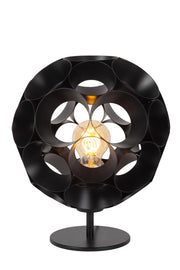 Lampada da tavolo art déco nera E27 Lucide Hannelore